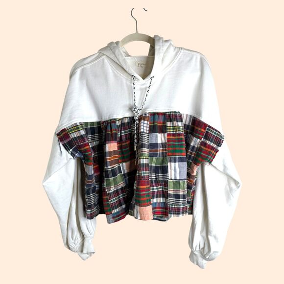 Anthropologie Pilcro Patchwork Knit Hoodie - Picture 2 of 7